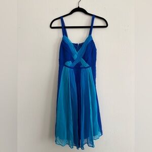 Signature by Robbie Bee Blue and Teal Strappy Dress